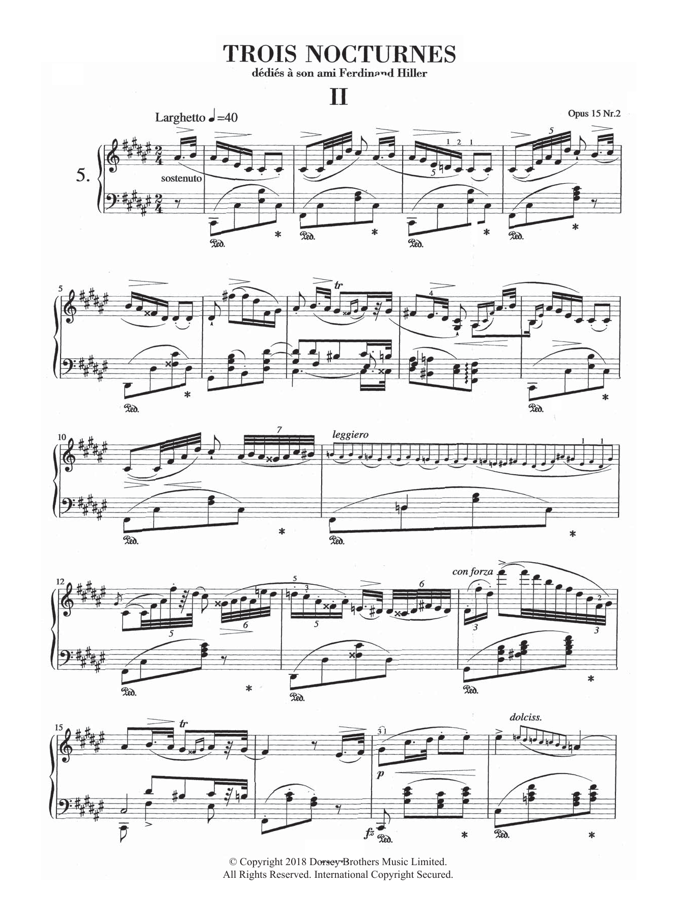 Frederic Chopin Nocturne in F Sharp Major, Op.15, No.2 sheet music, chords, lyrics - Printable PDF for Piano