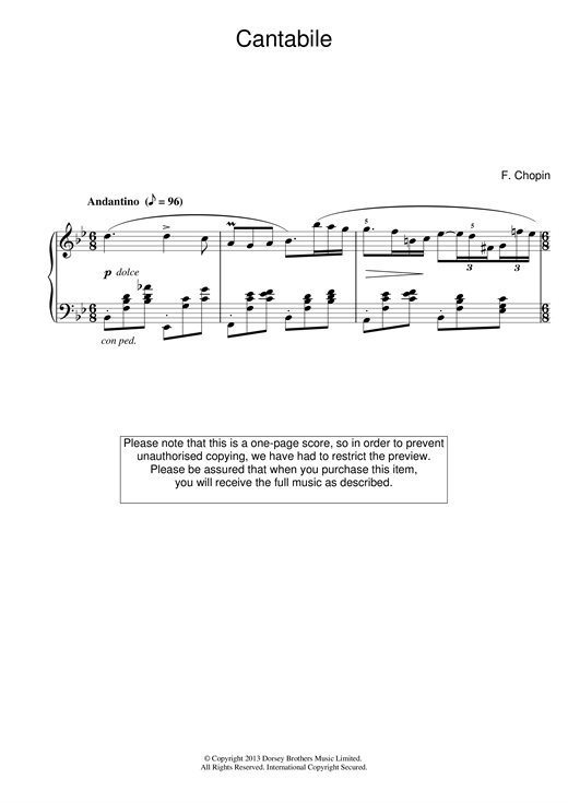 Learn to play Frederic Chopin CantA Flatile in B Flat Major sheet music for Piano in minutes. Frederic Chopin CantA Flatile in B Flat Major sheet music notes and chords