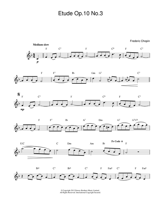 Learn to play Frederic Chopin Etude in E Major, Op.10, No.3 (Tristesse) sheet music for Piano in minutes. Frederic Chopin Etude in E Major, Op.10, No.3 (Tristesse) sheet music notes and chords
