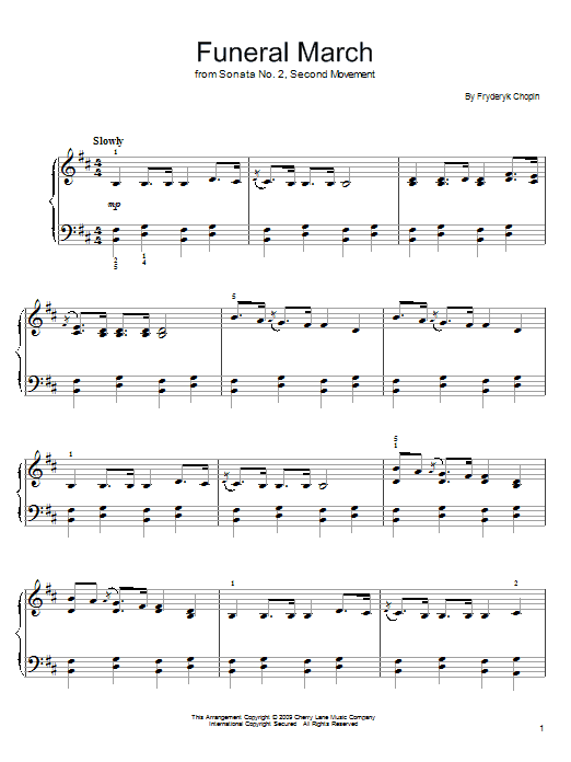 Learn to play Frederic Chopin Funeral March sheet music for Easy Piano in minutes. Frederic Chopin Funeral March sheet music preview music notes and score for Easy Piano including 2 page(s)