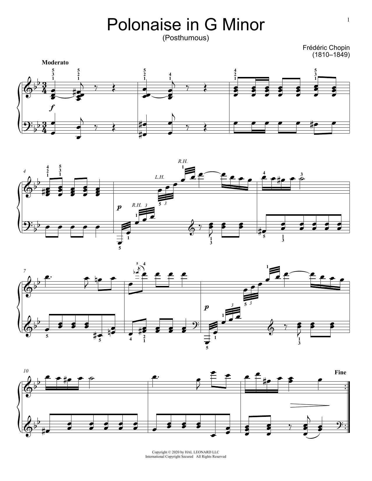 chopin music with bass clef