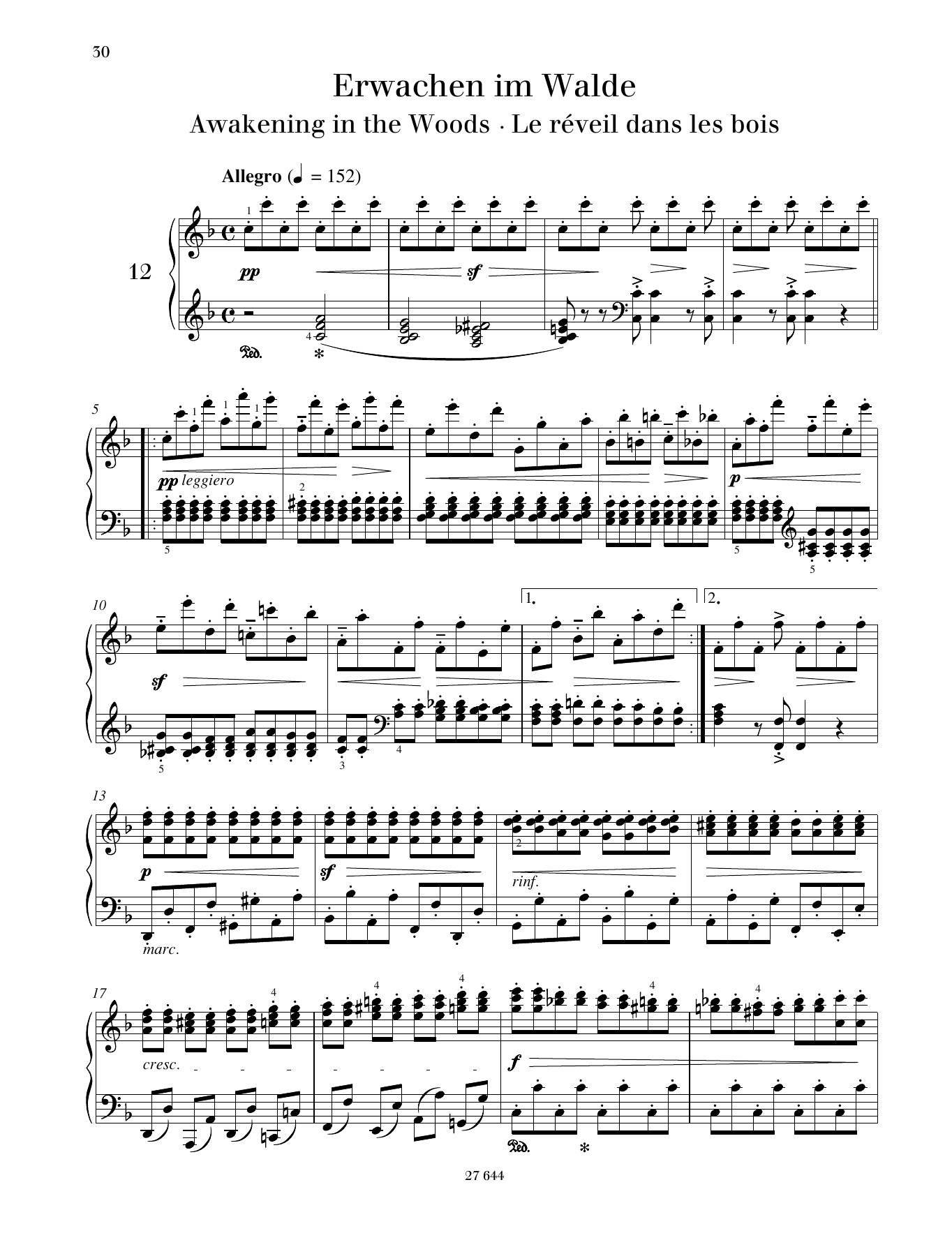 Learn to play Friedrich Burgmuller Awakening in the Woods sheet music for Piano Solo in minutes. Friedrich Burgmuller Awakening in the Woods sheet music preview music notes and score for Piano Solo including 2 page(s)