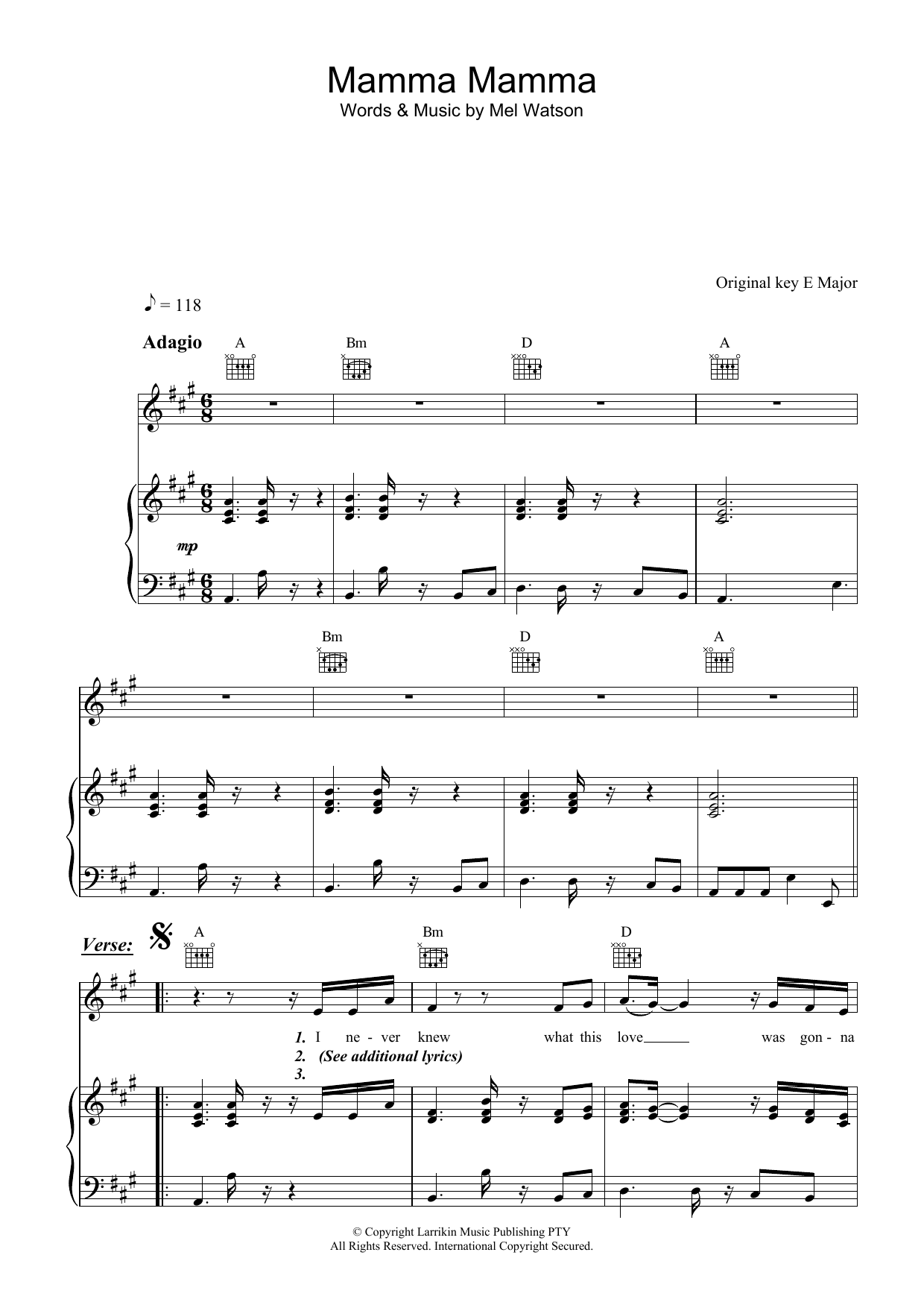 Learn to play Fruit Mamma Mamma sheet music for Piano, Vocal & Guitar (Right-Hand Melody) in minutes. Fruit Mamma Mamma sheet music preview music notes and score for Piano, Vocal & Guitar (Right-Hand Melody) including 6 page(s)