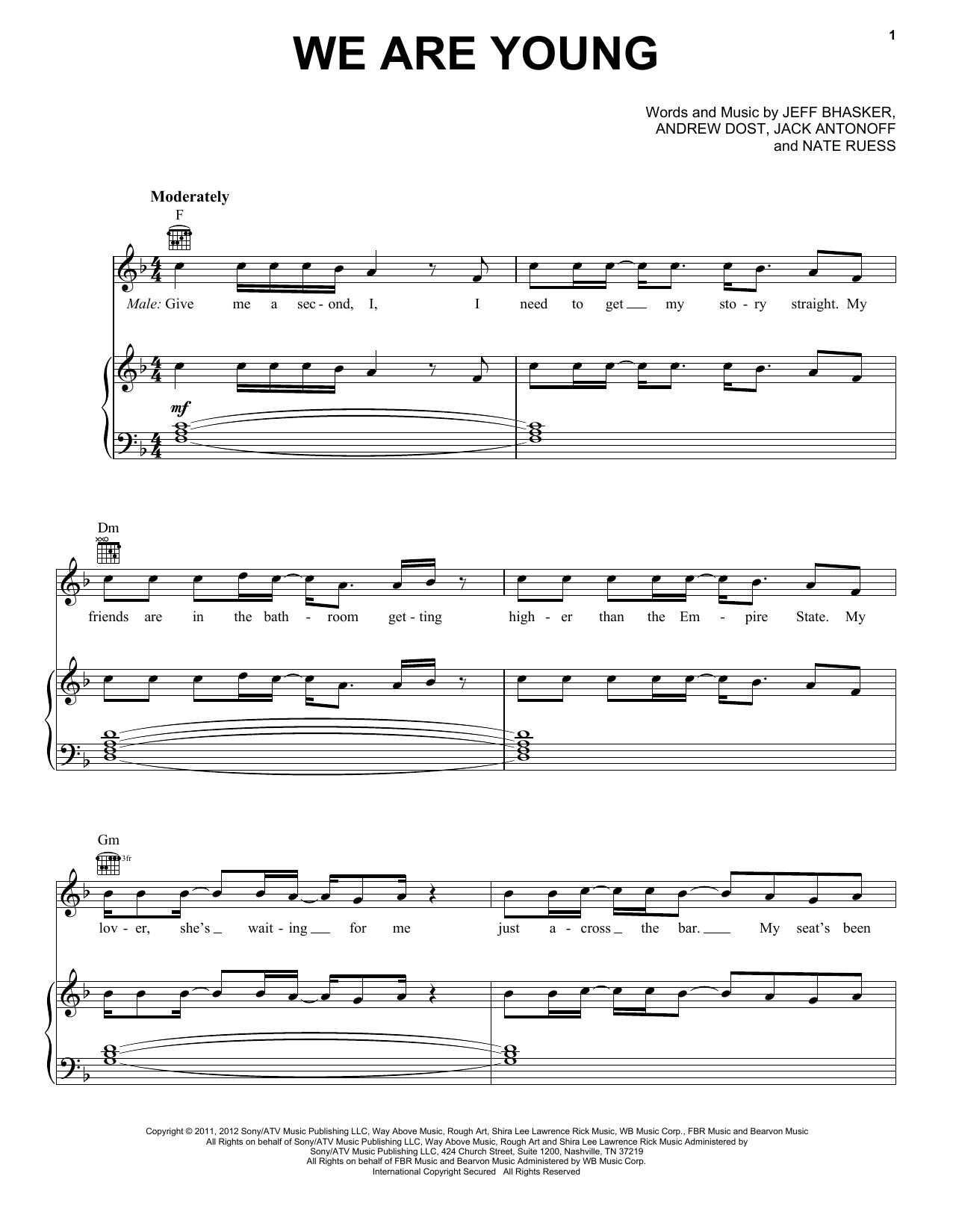 Learn to play fun. We Are Young sheet music for E-Z Play Today in minutes. fun. We Are Young sheet music preview music notes and score for E-Z Play Today including 6 page(s)