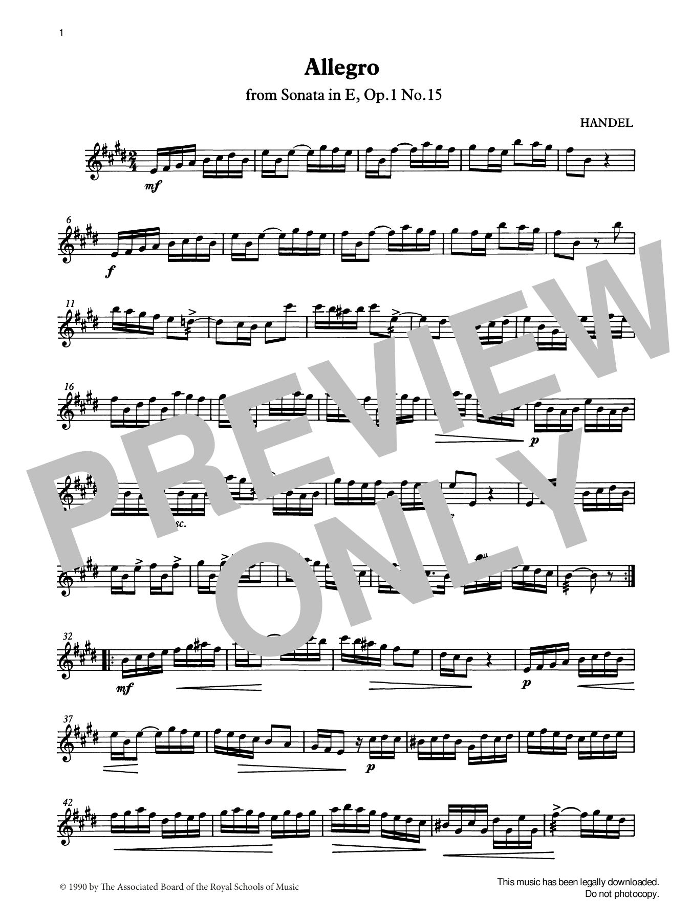 G. F. Handel Allegro (Handel) from Graded Music for Tuned Percussion, Book IV sheet music, chords, lyrics - Printable PDF for Percussion Solo