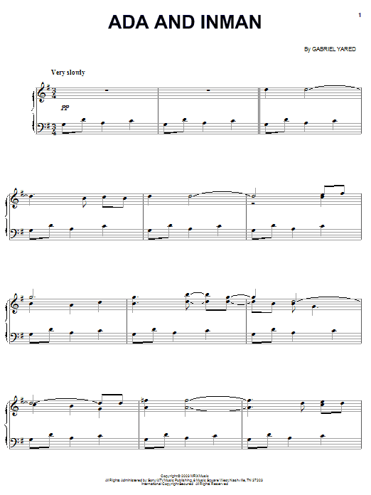 Learn to play Gabriel Yared Ada And Inman sheet music for Piano in minutes. Gabriel Yared Ada And Inman sheet music preview music notes and score for Piano including 5 page(s)