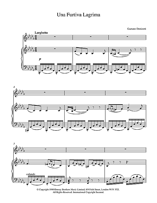 Learn to play Gaetano Donizetti Una Furtiva Lagrima (A Furtive Tear) sheet music for Piano in minutes. Gaetano Donizetti Una Furtiva Lagrima (A Furtive Tear) sheet music notes and chords