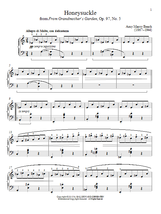 Learn to play Gail Smith Honeysuckle sheet music for Piano in minutes. Gail Smith Honeysuckle sheet music notes and chords