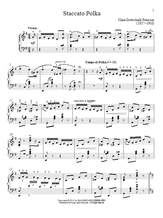 Learn to play Gail Smith Staccato Polka sheet music for Piano in minutes. Gail Smith Staccato Polka sheet music notes and chords