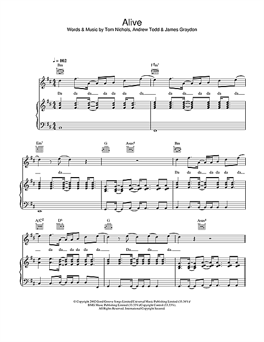 Learn to play Gareth Gates Alive sheet music for Piano, Vocal & Guitar in minutes. Gareth Gates Alive sheet music notes and chords