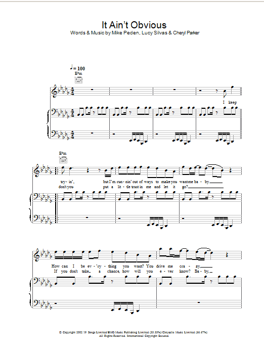 Learn to play Gareth Gates It Ain't Obvious sheet music for Piano, Vocal & Guitar (Right-Hand Melody) in minutes. Gareth Gates It Ain't Obvious sheet music preview music notes and score for Piano, Vocal & Guitar (Right-Hand Melody) including 5 page(s)