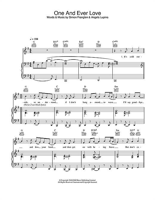 Learn to play Gareth Gates One And Ever Love sheet music for Piano, Vocal & Guitar in minutes. Gareth Gates One And Ever Love sheet music notes and chords