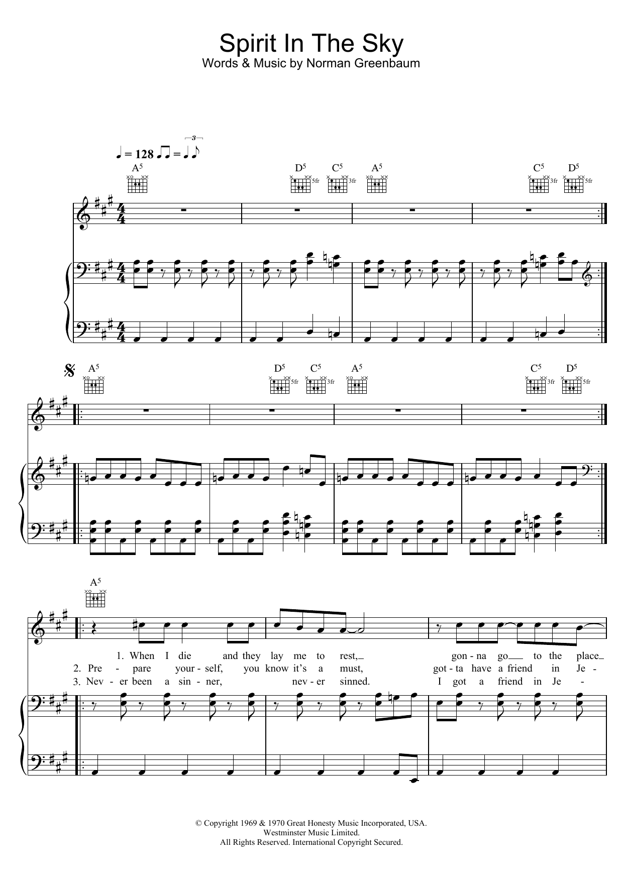 Learn to play Gareth Gates Spirit In The Sky sheet music for Piano, Vocal & Guitar in minutes. Gareth Gates Spirit In The Sky sheet music preview music notes and score for Piano, Vocal & Guitar including 4 page(s)