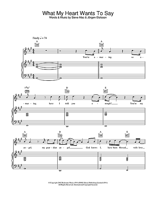 Learn to play Gareth Gates What My Heart Wants To Say sheet music for Piano, Vocal & Guitar in minutes. Gareth Gates What My Heart Wants To Say sheet music notes and chords
