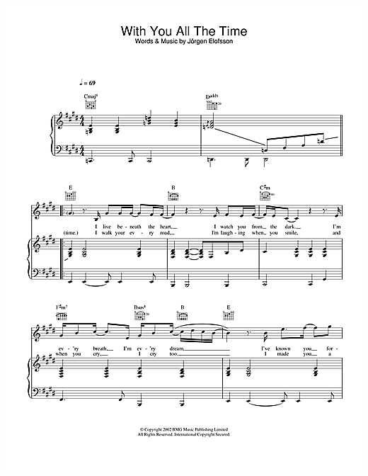 Learn to play Gareth Gates With You All The Time sheet music for Piano, Vocal & Guitar in minutes. Gareth Gates With You All The Time sheet music notes and chords