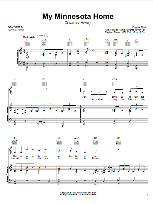 Learn to play Garrison Keillor My Minnesota Home sheet music for Piano, Vocal & Guitar (Right-Hand Melody) in minutes. Garrison Keillor My Minnesota Home sheet music notes and chords