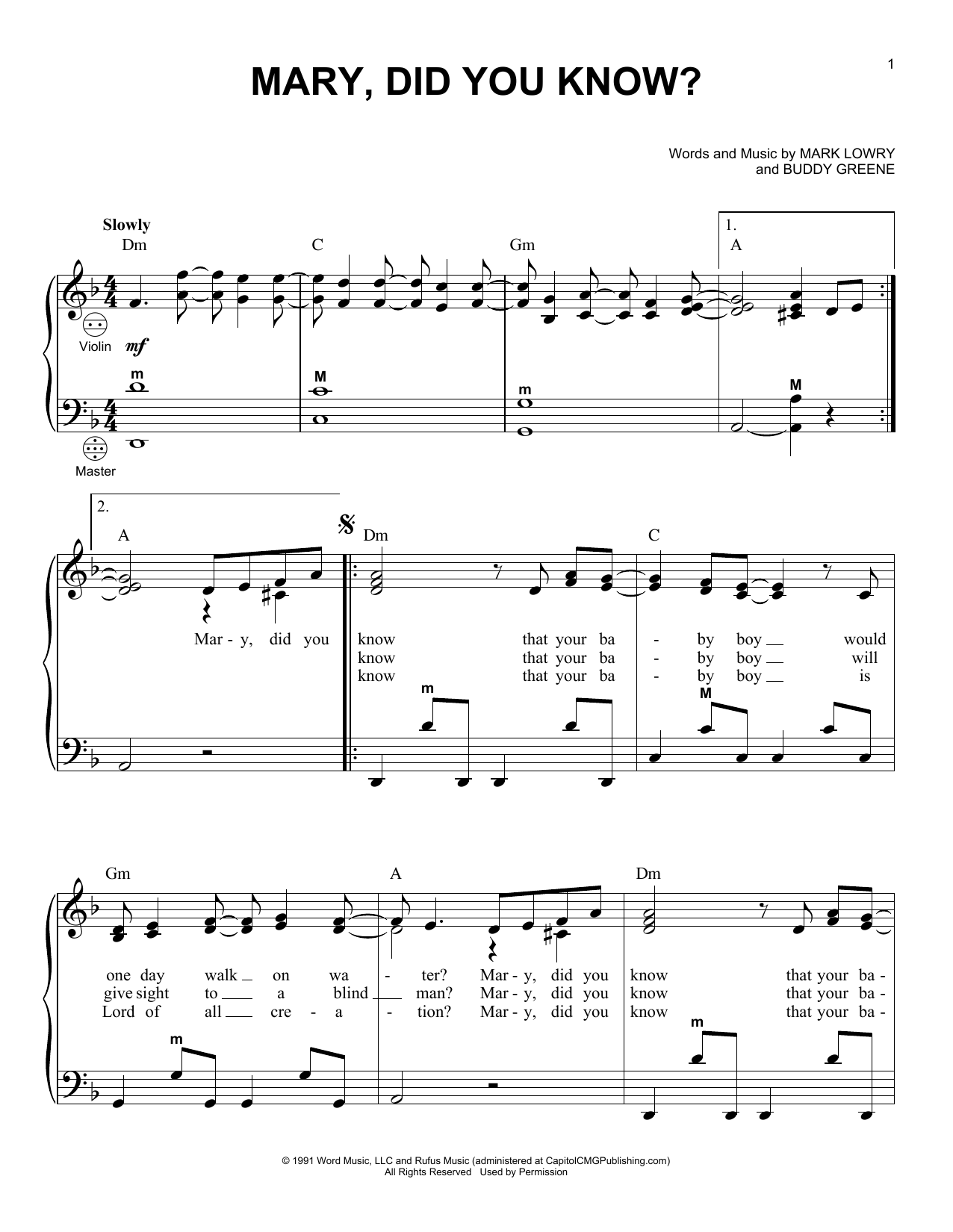 Gary Meisner Mary, Did You Know? sheet music, chords, lyrics - Printable PDF for Accordion