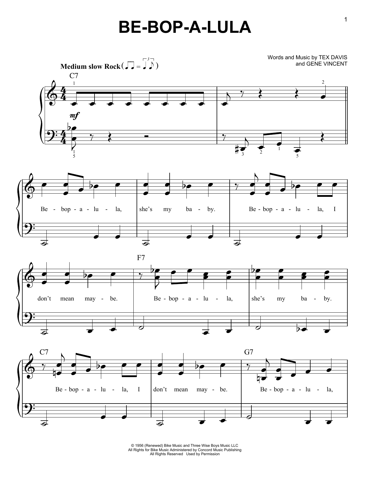 Learn to play Gene Vincent Be-Bop-A-Lula sheet music for Guitar Tab in minutes. Gene Vincent Be-Bop-A-Lula sheet music preview music notes and score for Guitar Tab including 7 page(s)