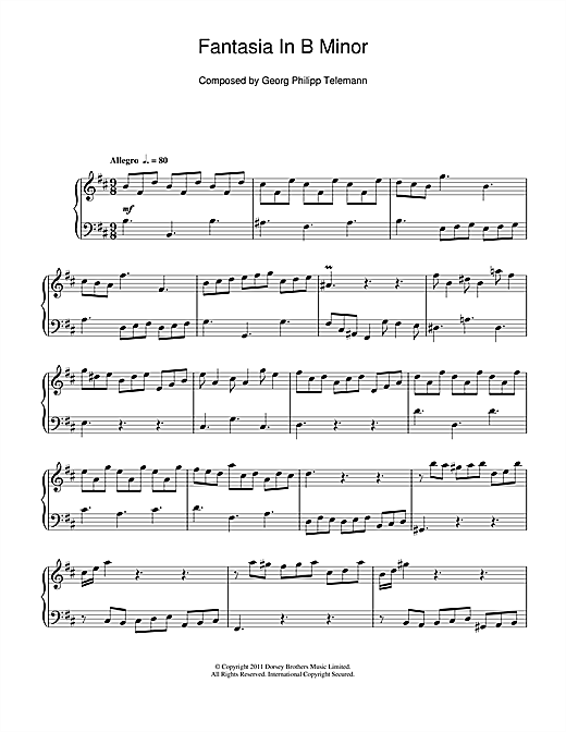 Learn to play Georg Philipp Telemann Fantasia In B Minor sheet music for Piano in minutes. Georg Philipp Telemann Fantasia In B Minor sheet music notes and chords
