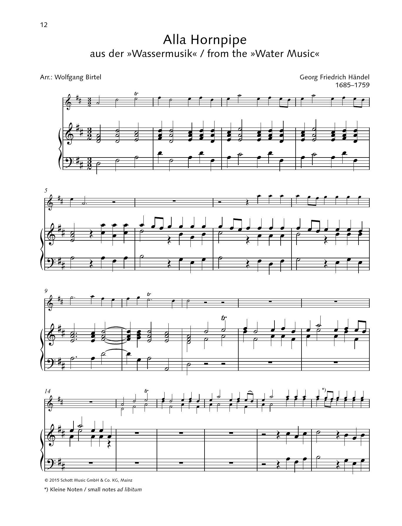 George Frideric Handel Alla Hornpipe sheet music, chords, lyrics - Printable PDF for String Solo