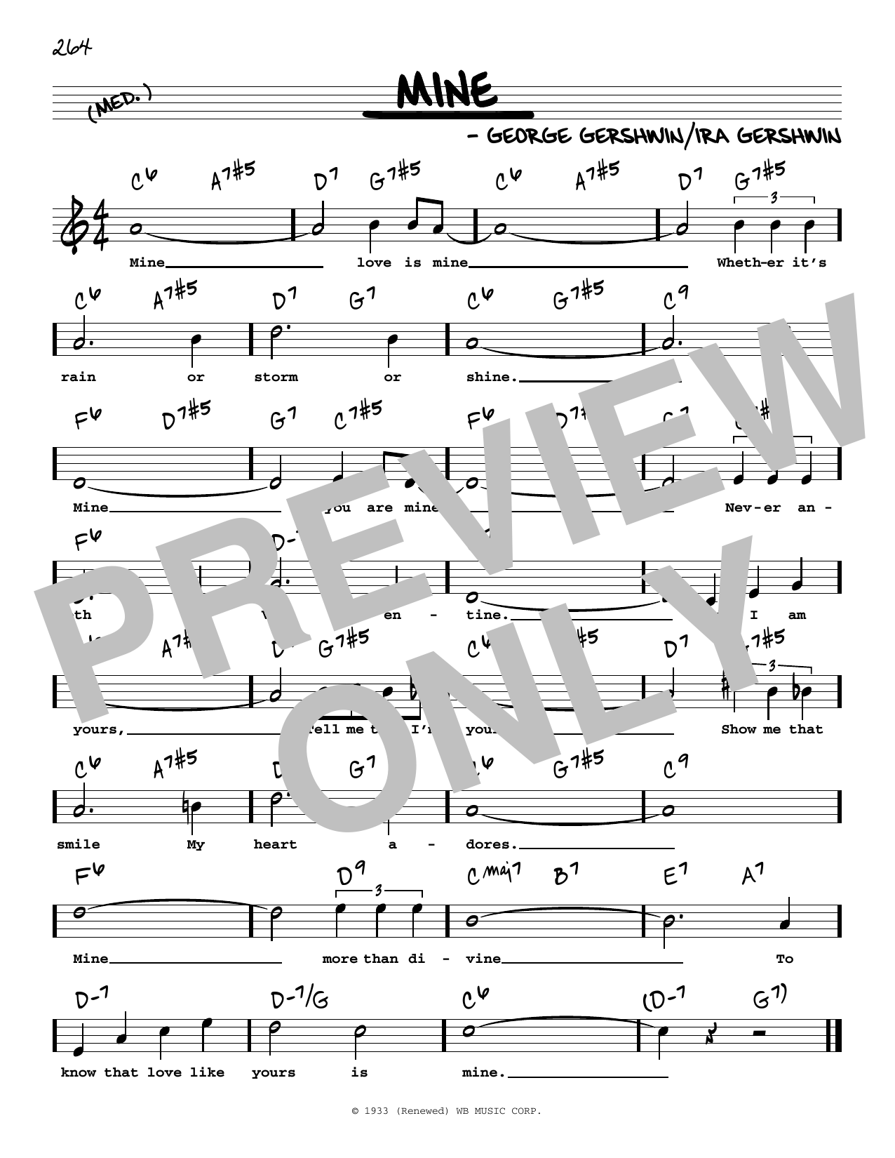 George Gershwin & Ira Gershwin Mine (High Voice) (from Let 'Em Eat Cake) sheet music, chords, lyrics - Printable PDF for Real Book – Melody, Lyrics & Chords