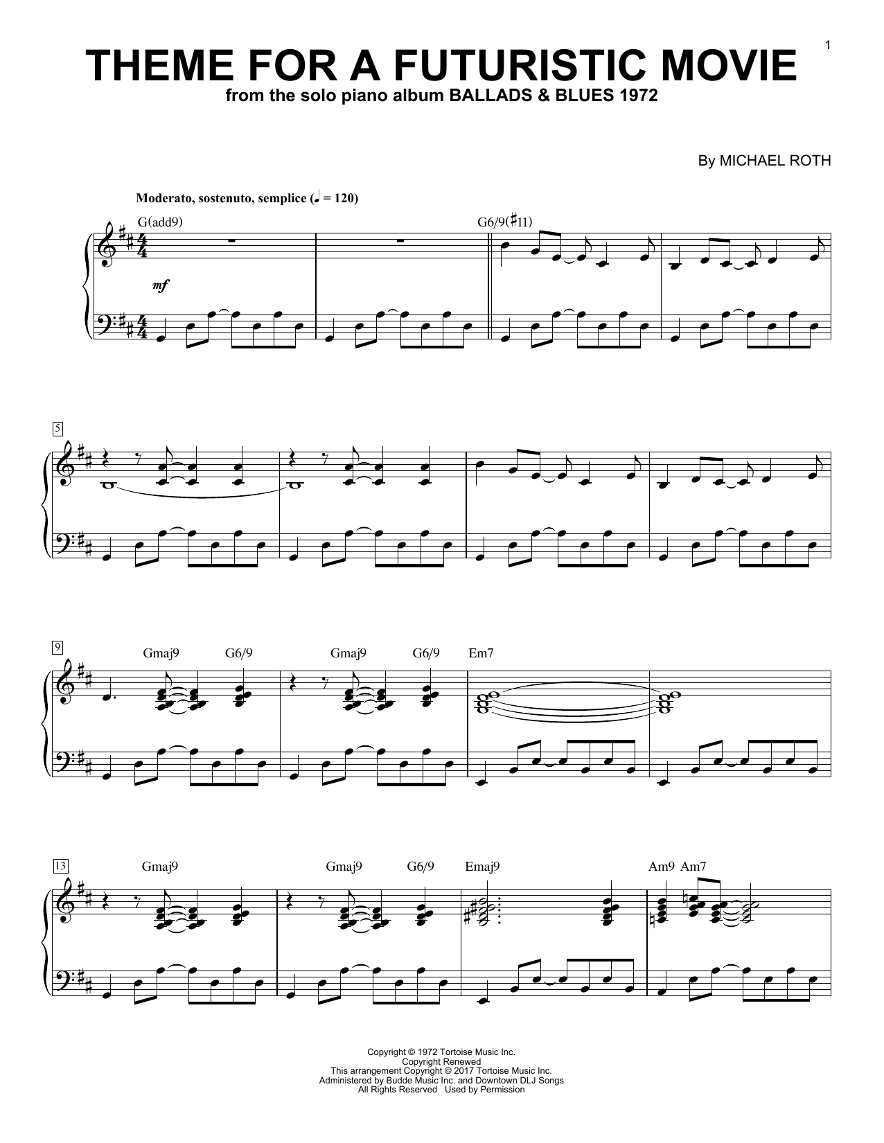 George Winston Theme For A Futuristic Movie sheet music, chords, lyrics - Printable PDF for Piano