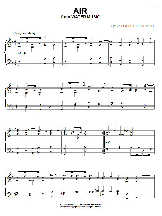 Learn to play George Frideric Handel Air sheet music for Piano in minutes. George Frideric Handel Air sheet music preview music notes and score for Piano including 2 page(s)