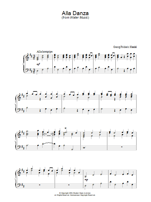 Learn to play George Frideric Handel Alla Danza sheet music for Piano in minutes. George Frideric Handel Alla Danza sheet music preview music notes and score for Piano including 4 page(s)