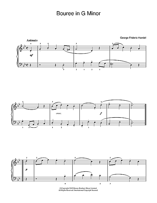 Learn to play George Frideric Handel Bouree In G Minor sheet music for Piano in minutes. George Frideric Handel Bouree In G Minor sheet music notes and chords
