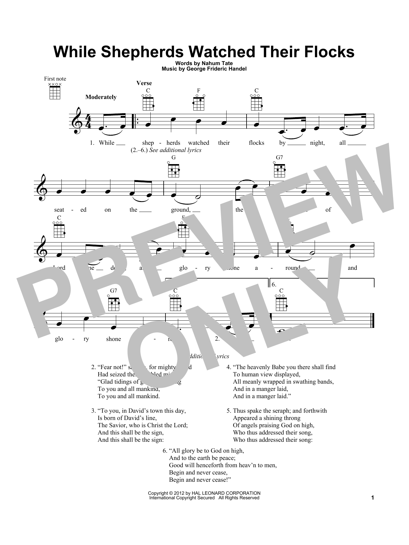 Learn to play George Frideric Handel While Shepherds Watched Their Flocks sheet music for E-Z Play Today in minutes. George Frideric Handel While Shepherds Watched Their Flocks sheet music preview music notes and score for E-Z Play Today including 2 page(s)