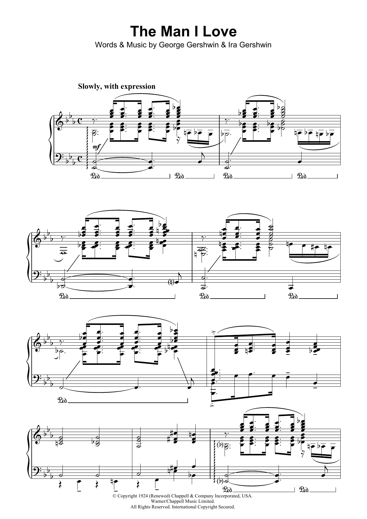 George Gershwin The Man I Love Sheet Music Download Printable Pdf Music Notes Score