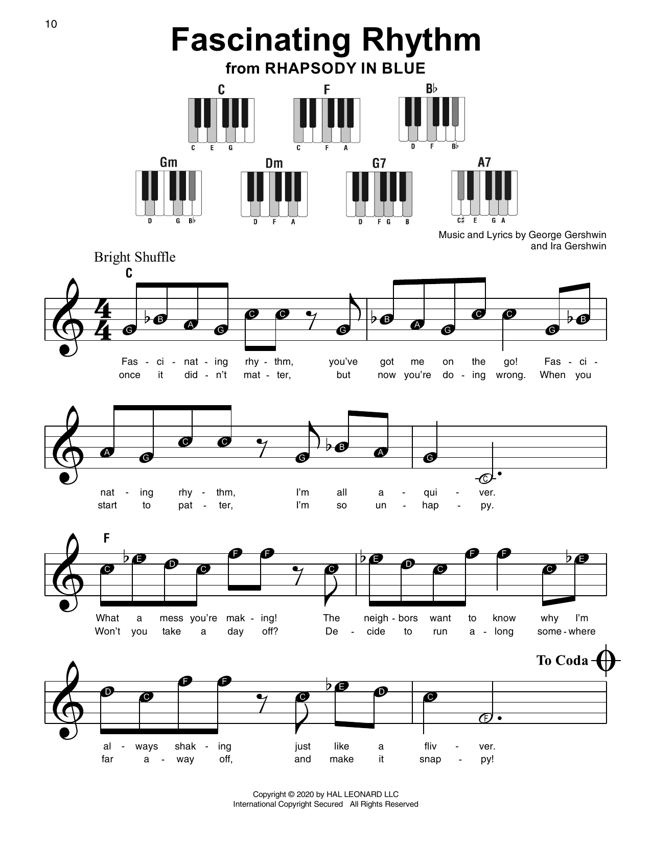 Learn to play George Gershwin & Ira Gershwin Fascinating Rhythm (from Rhapsody in Blue) sheet music for Super Easy Piano in minutes. George Gershwin & Ira Gershwin Fascinating Rhythm (from Rhapsody in Blue) sheet music preview music notes and score for Super Easy Piano including 2 page(s)