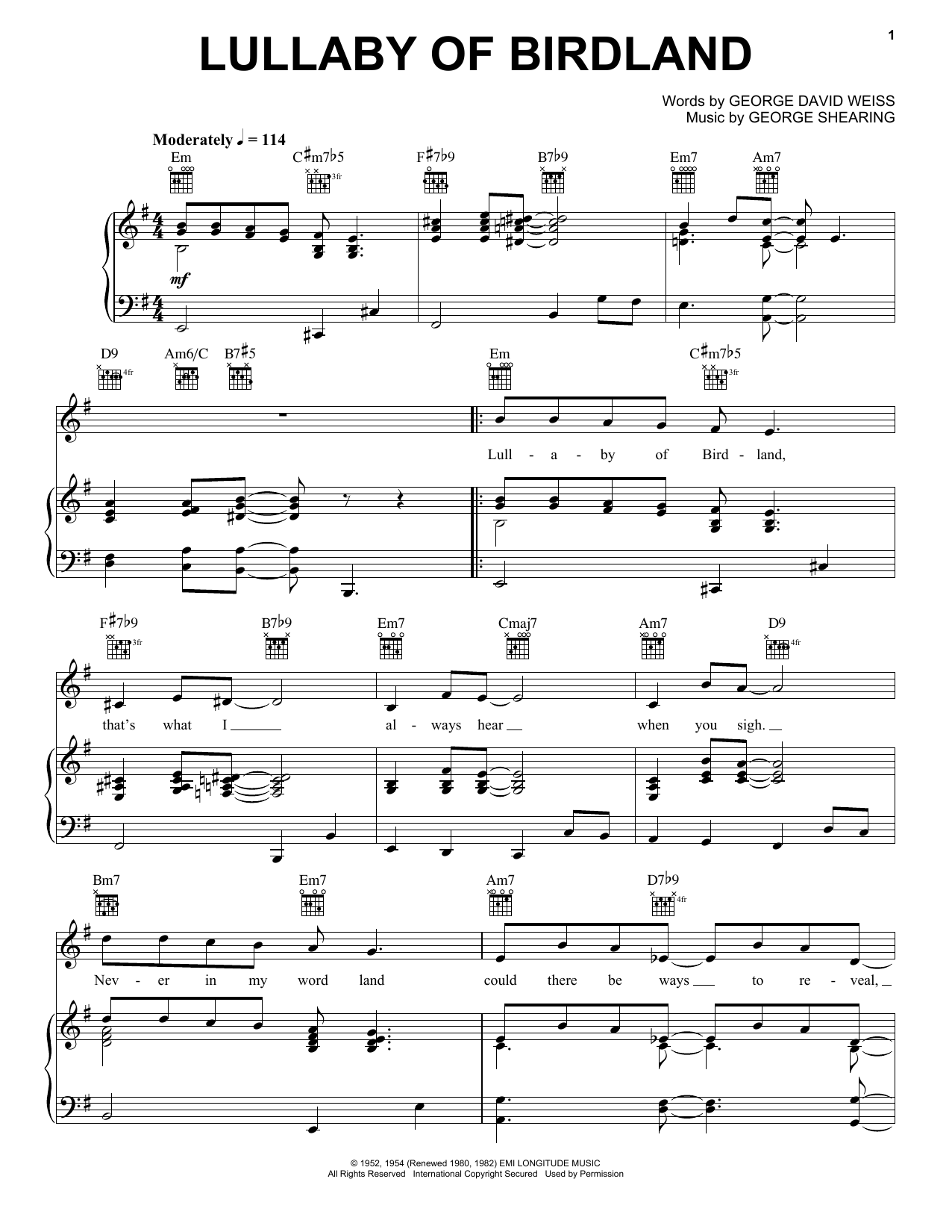 Learn to play Benny Golson Lullaby Of Birdland sheet music for Piano in minutes. Benny Golson Lullaby Of Birdland sheet music notes and chords