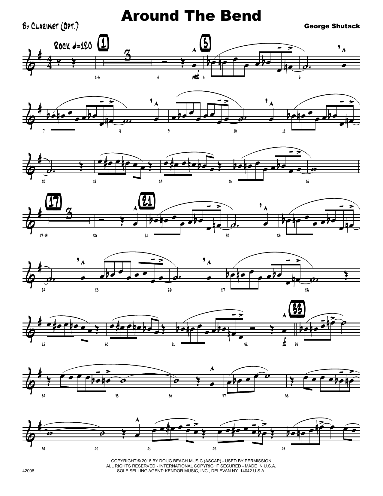 Learn to play George Shutack Around The Bend - Bb Clarinet sheet music for Jazz Ensemble in minutes. George Shutack Around The Bend - Bb Clarinet sheet music preview music notes and score for Jazz Ensemble including 2 page(s)