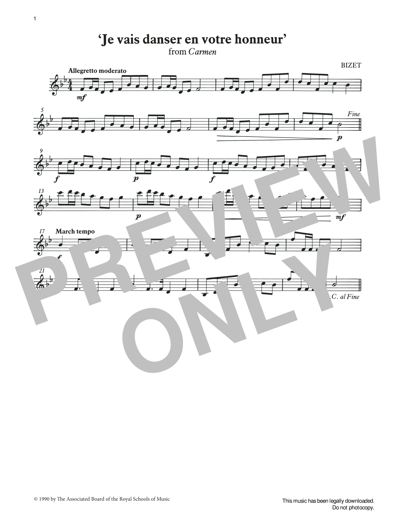 Georges Bizet Je vais danser en votre honneur from Graded Music for Tuned Percussion, Book I sheet music, chords, lyrics - Printable PDF for Percussion Solo