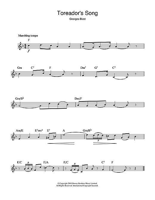 Learn to play Georges Bizet Toreador's Song (from Carmen) sheet music for Beginner Piano in minutes. Georges Bizet Toreador's Song (from Carmen) sheet music notes and chords