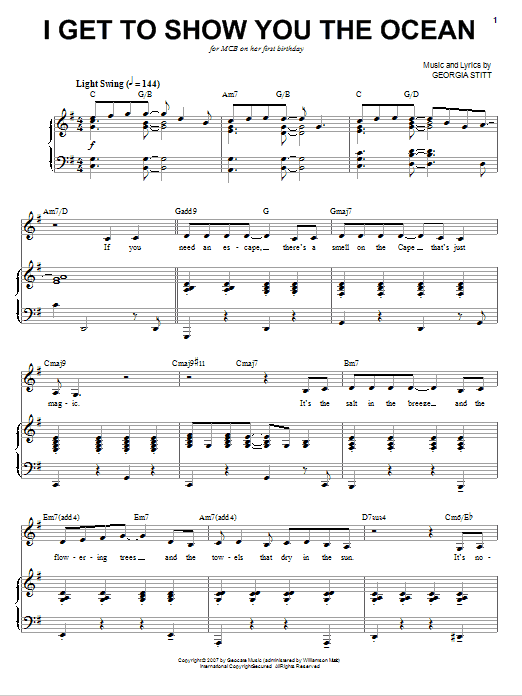 Georgia Stitt I Get To Show You The Ocean sheet music preview music notes and score for Piano, Vocal & Guitar (Right-Hand Melody) including 10 page(s)