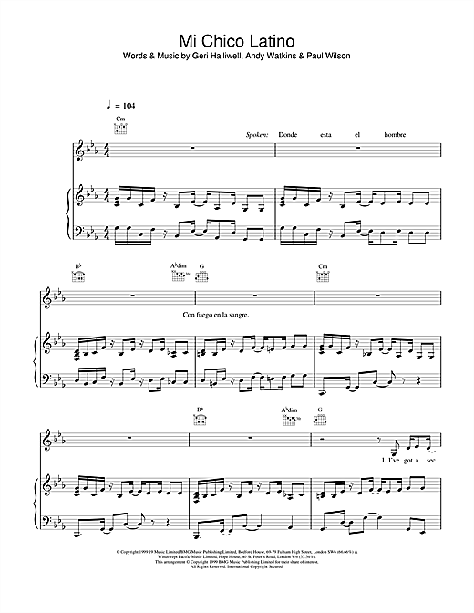 Learn to play Geri Halliwell Mi Chico Latino sheet music for Clarinet in minutes. Geri Halliwell Mi Chico Latino sheet music notes and chords
