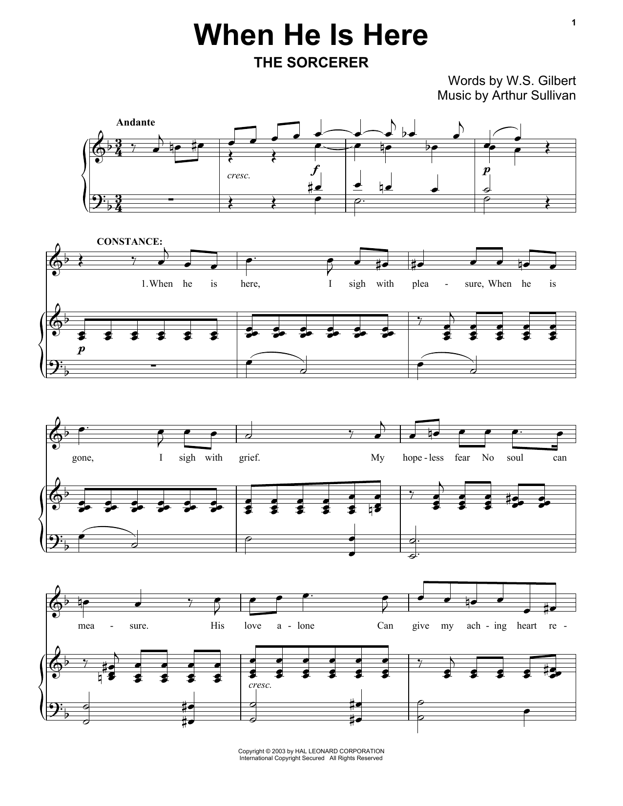 Learn to play Gilbert & Sullivan When He Is Here sheet music for Piano in minutes. Gilbert & Sullivan When He Is Here sheet music preview music notes and score for Piano including 5 page(s)