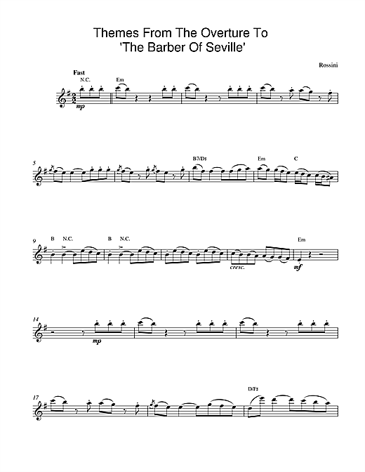 Learn to play Gioachino Rossini The Barber Of Seville Overture sheet music for Easy Piano in minutes. Gioachino Rossini The Barber Of Seville Overture sheet music preview music notes and score for Easy Piano including 2 page(s)