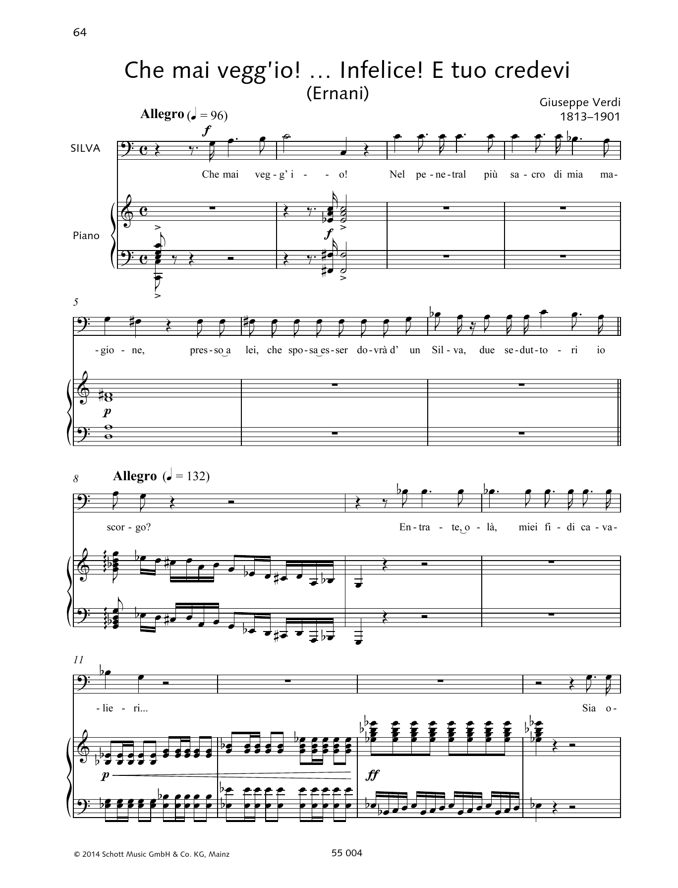 Giuseppe Verdi Che mai vegg'io!... Infelice! E tuo credevi sheet music, chords, lyrics - Printable PDF for Piano & Vocal