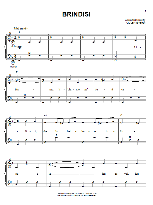 Learn to play Giuseppe Verdi Brindisi (from La Traviata) sheet music for Accordion in minutes. Giuseppe Verdi Brindisi (from La Traviata) sheet music notes and chords