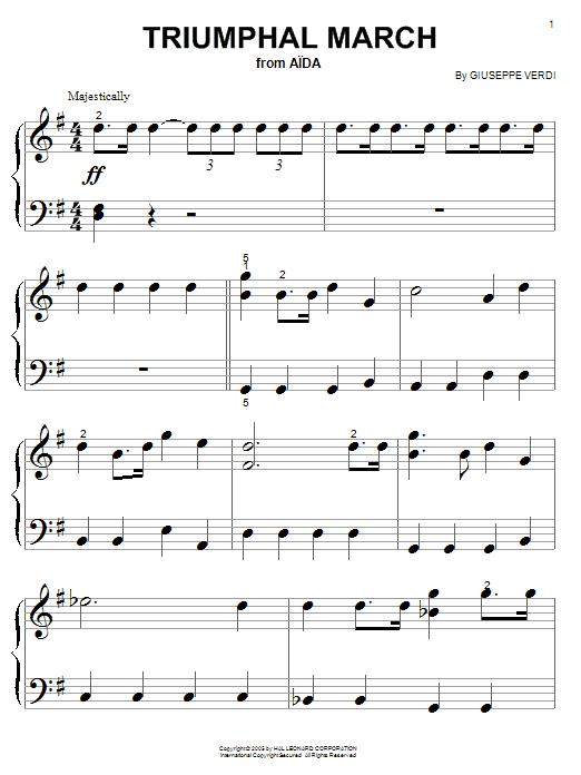 Learn to play Giuseppe Verdi Triumphal March sheet music for E-Z Play Today in minutes. Giuseppe Verdi Triumphal March sheet music preview music notes and score for E-Z Play Today including 2 page(s)