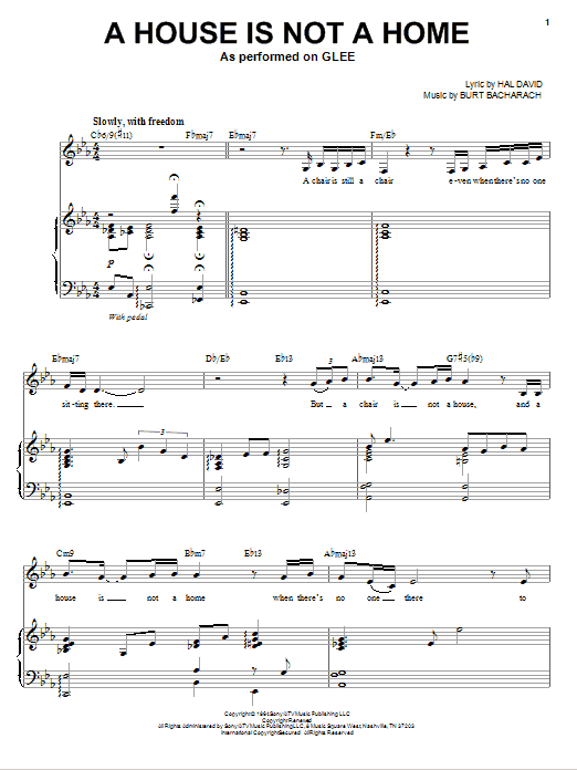 Learn to play Glee Cast A House Is Not A Home sheet music for Piano, Vocal & Guitar (Right-Hand Melody) in minutes. Glee Cast A House Is Not A Home sheet music preview music notes and score for Piano, Vocal & Guitar (Right-Hand Melody) including 5 page(s)
