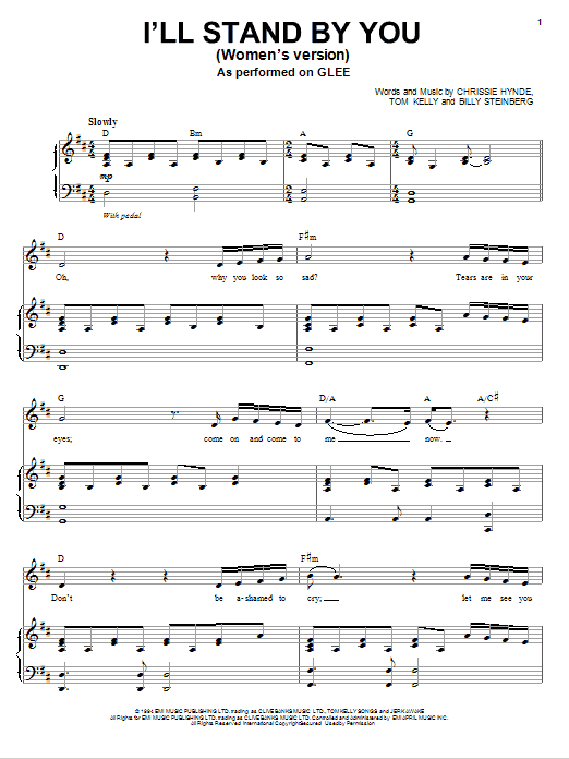 Learn to play Glee Cast I'll Stand By You sheet music for Piano & Vocal in minutes. Glee Cast I'll Stand By You sheet music preview music notes and score for Piano & Vocal including 7 page(s)