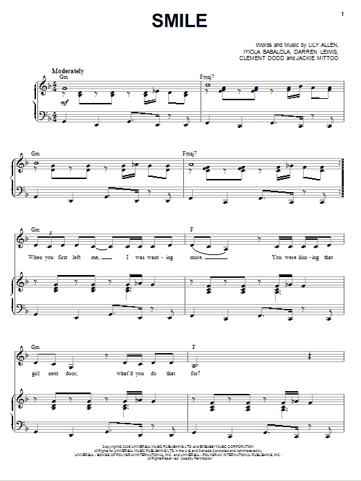 Learn to play Glee Cast Smile sheet music for Piano & Vocal in minutes. Glee Cast Smile sheet music preview music notes and score for Piano & Vocal including 6 page(s)