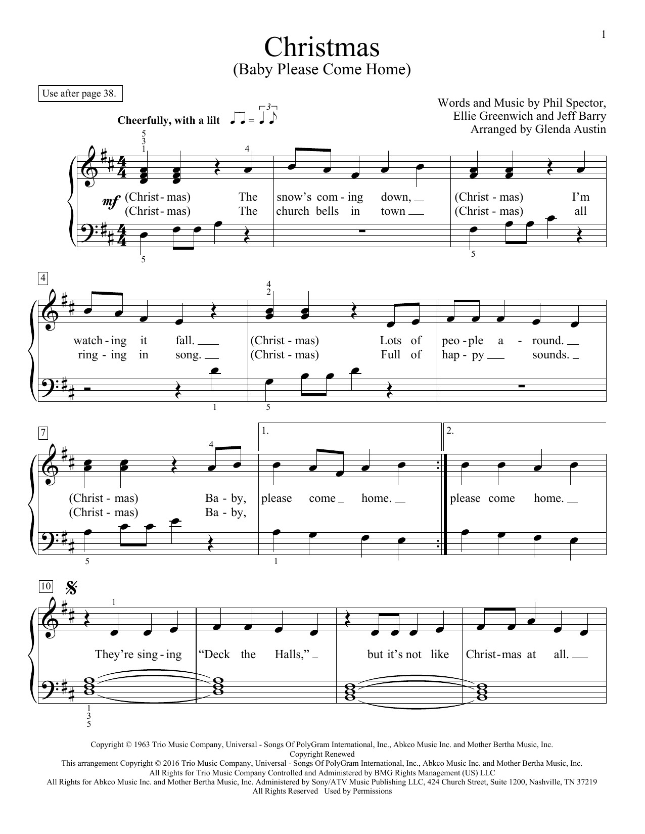 Christmas Baby Please Come Home Chords