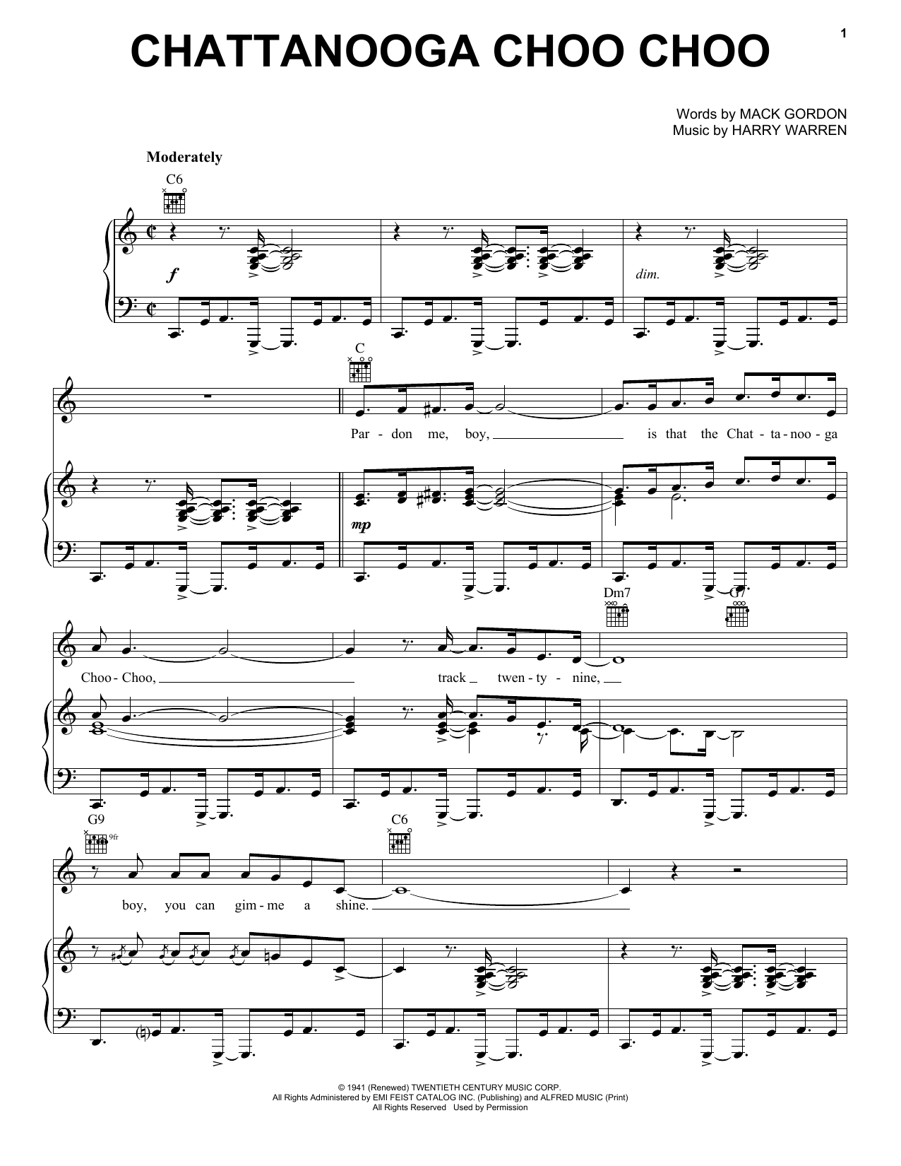 Learn to play Glenn Miller Chattanooga Choo Choo sheet music for Piano, Vocal & Guitar (Right-Hand Melody) in minutes. Glenn Miller Chattanooga Choo Choo sheet music notes and chords
