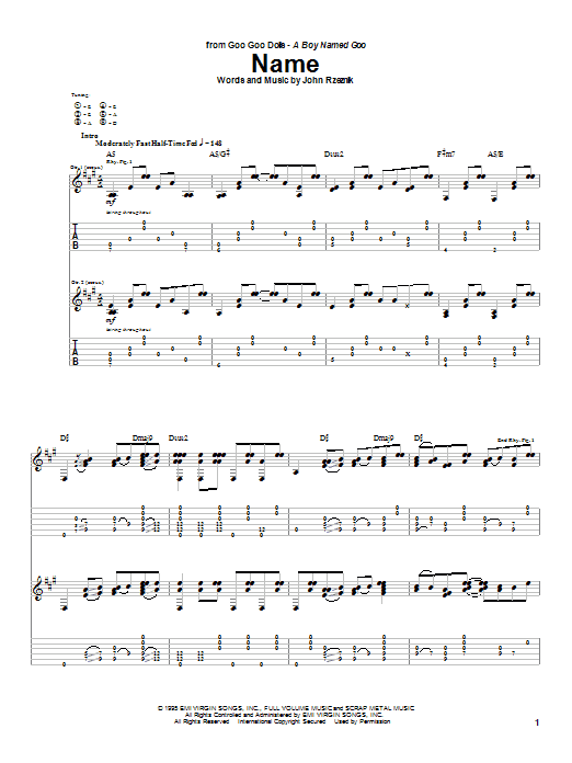 Learn to play Goo Goo Dolls Name sheet music for Piano, Vocal & Guitar (Right-Hand Melody) in minutes. Goo Goo Dolls Name sheet music notes and chords