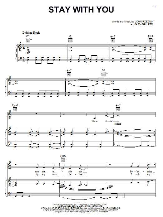 Learn to play Goo Goo Dolls Stay With You sheet music for Guitar Tab in minutes. Goo Goo Dolls Stay With You sheet music preview music notes and score for Guitar Tab including 7 page(s)